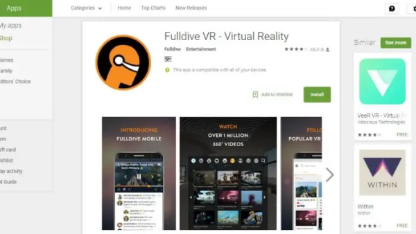 Fulldive VR - A great option for watching VR porn on a smartphone.