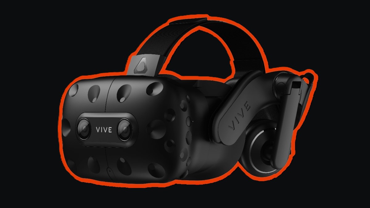 A close-up picture of HTC Vive VR headset.