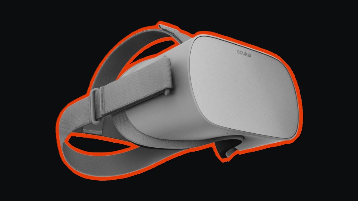 The Oculus Go shown from the side.