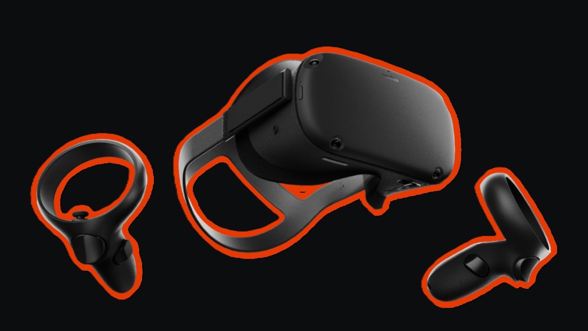 The Oculus Quest with its controllers.