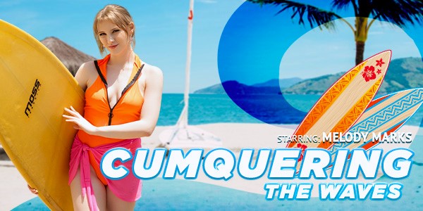 Watch Melody Marks in “Cumquering the Waves” VR Porn Video