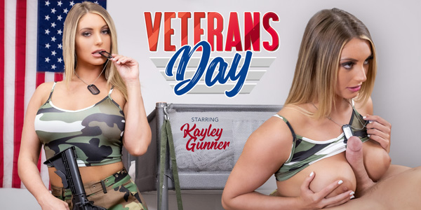 Watch Kayley Gunner in “Veterans Day” VR Porn Video